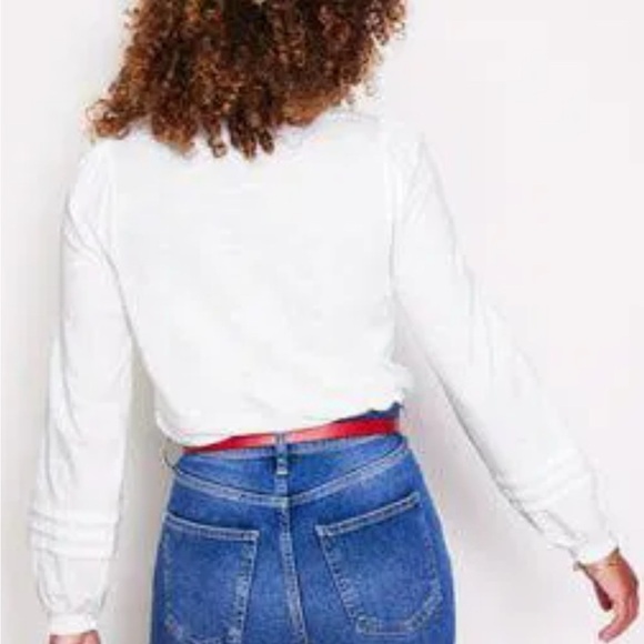 Boden | Henrietta Pintuck Henley Top in White, EUC, size 14 - Picture 3 of 13